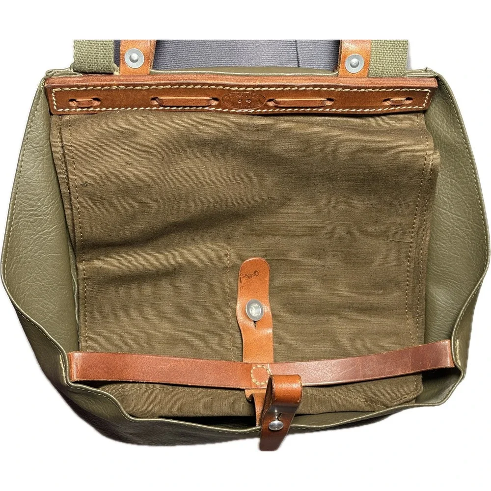 Vtg Swiss Army Bread Bag Oskar Vogel Military Satchel Canvas Crossbody Messenger